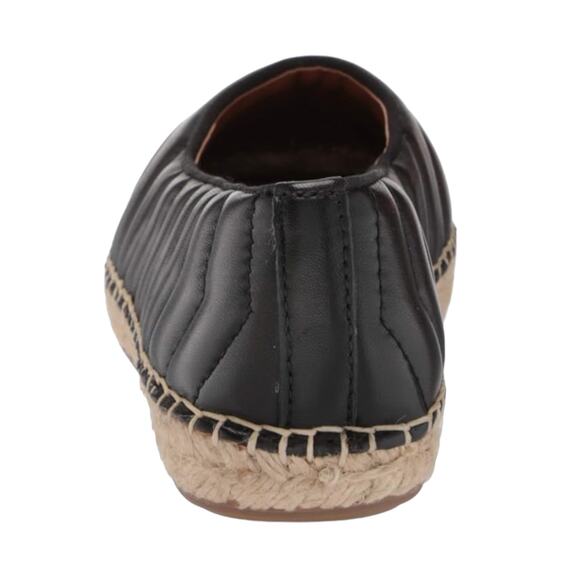 Franco Sarto Women Kiya Quilted Leather Espadrille Ballet Flats Black Size 5 1/2 - Picture 4 of 6